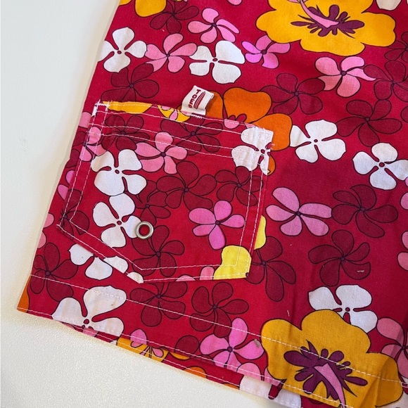 vintage y2k toes nose red floral print summer shorts psychedelic retro vacation - Picture 3 of 8